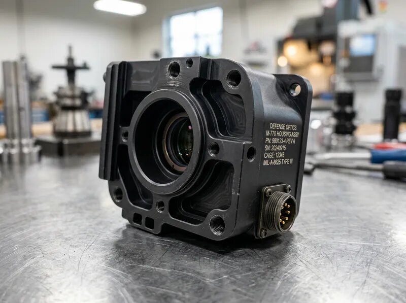 CNC machined optical housing